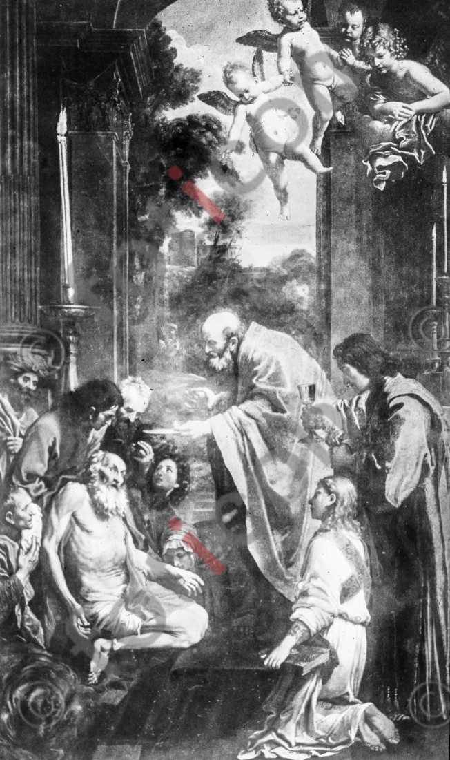 Die Kommunion des Hl. Hieronymus  | The communion of St. Jerome (foticon-simon-147-023-sw.jpg)